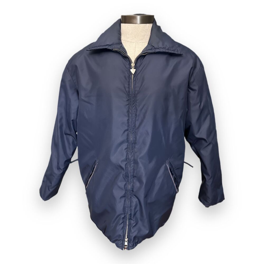 VTG Skitique Puffer Coat Ski Jacket Blue Goose Down Blue Sz Large Made in Japan